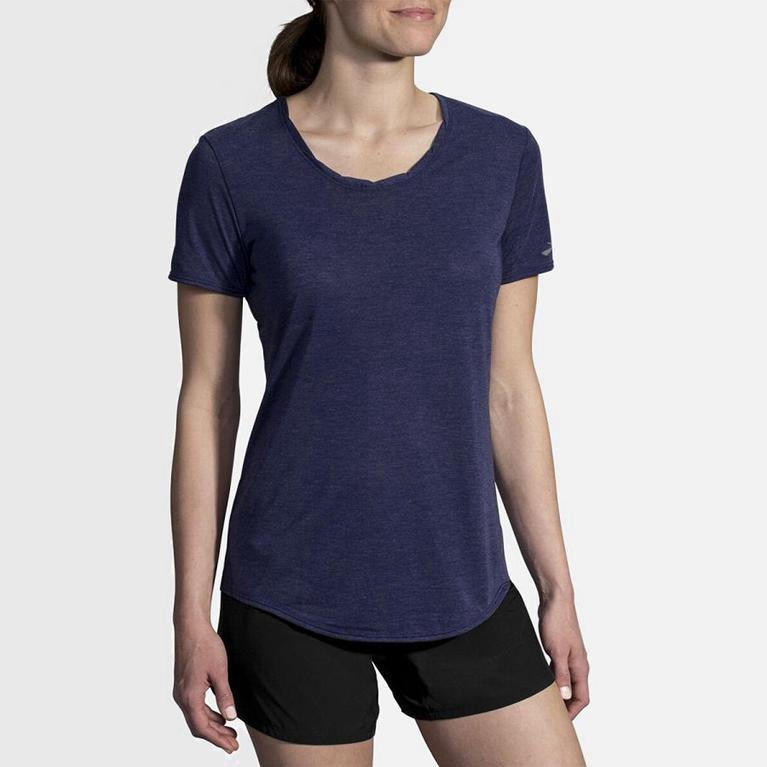 Brooks Distance - Camisetas Manga Corta Mujer - Azules (JZ1342697)